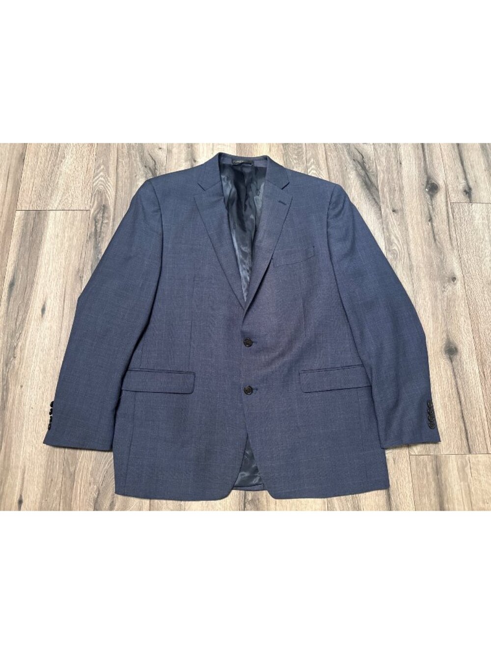 Lauren Ralph Lauren Mens Navy Blue Wool Suit Jacket Blazer 44L Two Button Notch
